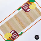 Red Barn Autumn Quilted Table Runner | Applique Table Runner