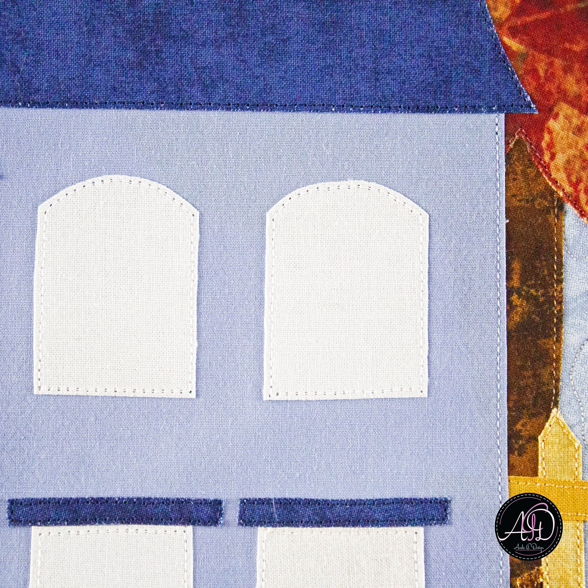 Pumpkin Patch House Quilted Wall Hanging | Applique Wall Hanging