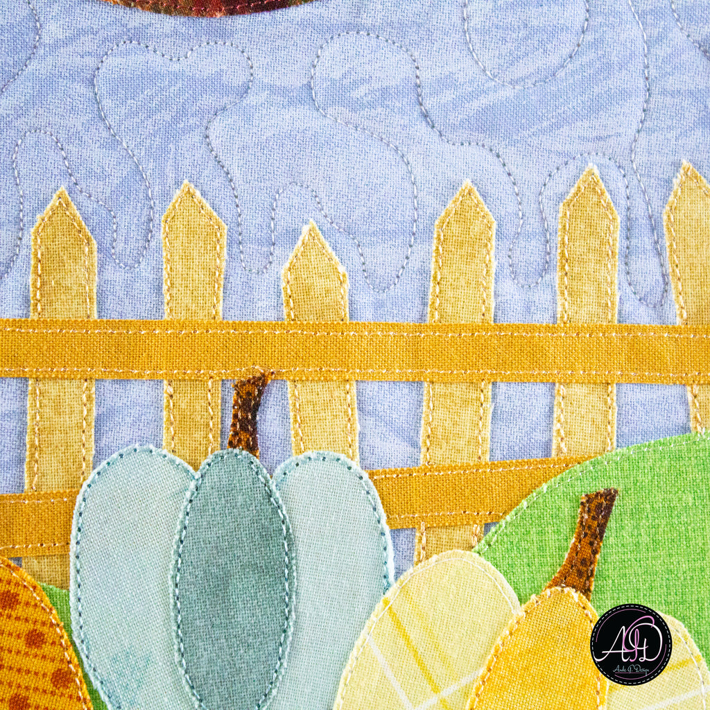Pumpkin Patch House Quilted Wall Hanging | Applique Wall Hanging
