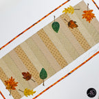 Fall Leaves Autumn Quilted Table Runner | Applique Table Runner