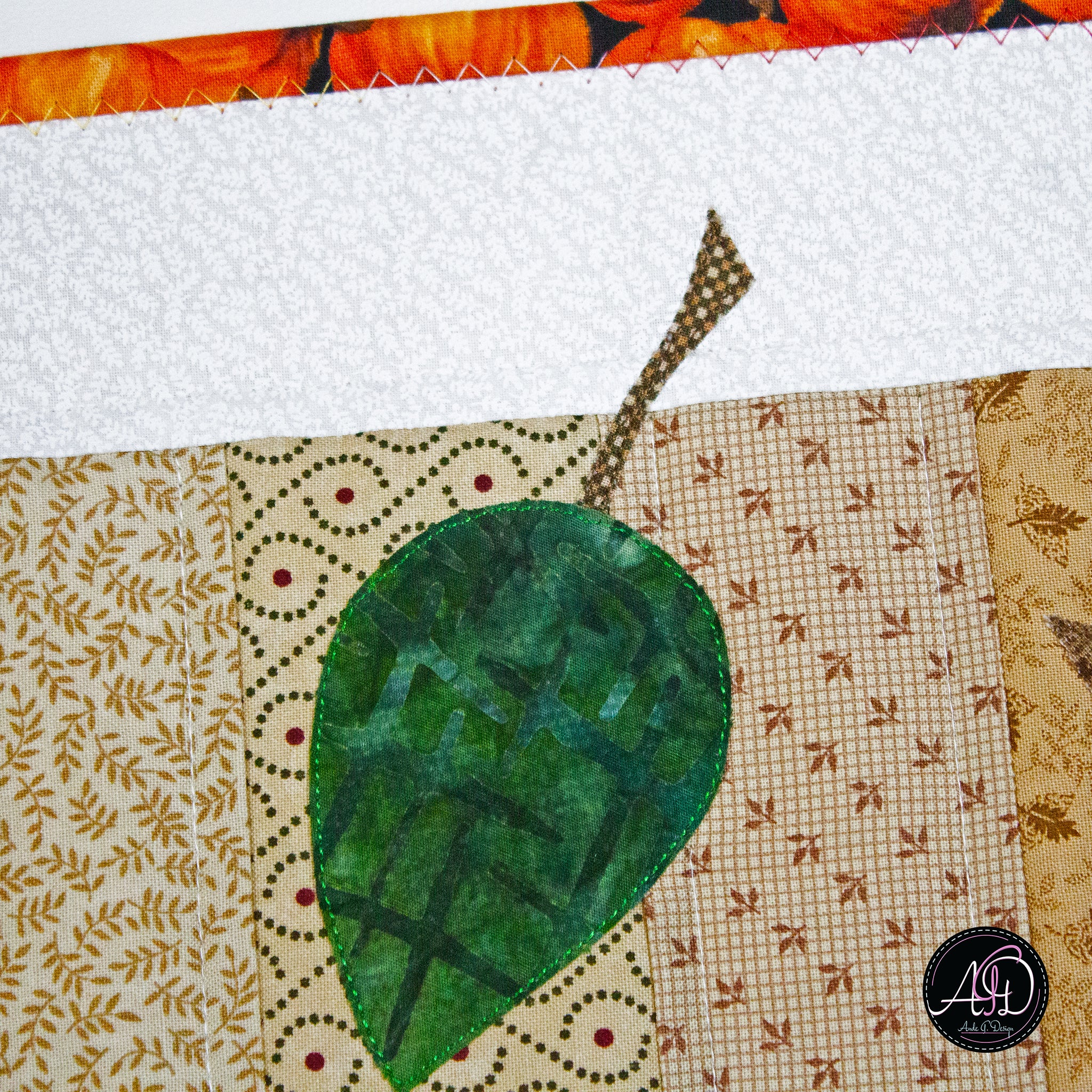 Fall Leaves Autumn Quilted Table Runner | Applique Table Runner
