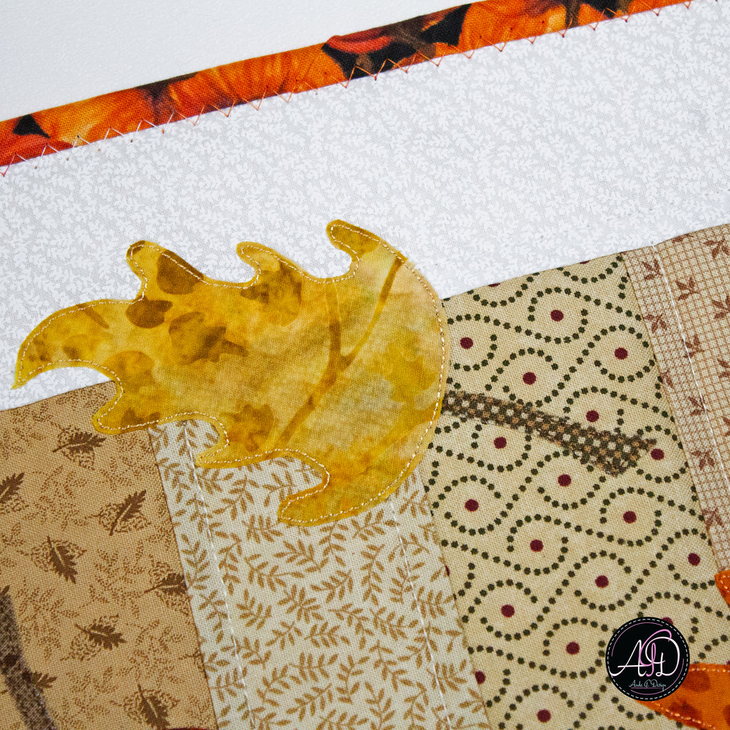 Fall Leaves Autumn Quilted Table Runner | Applique Table Runner