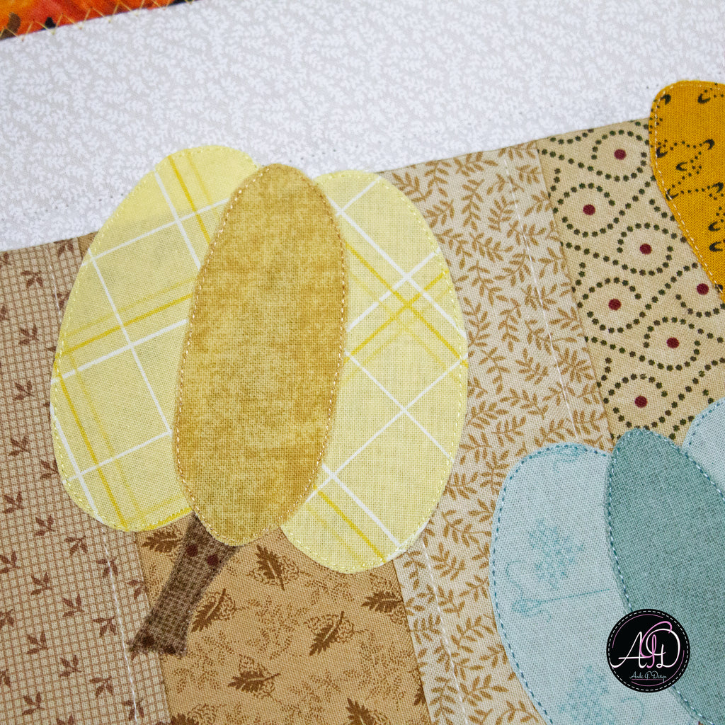 Pumpkin Patch Autumn Quilted Table Runner | Applique Table Runner