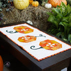 Pumpkin Twirls Quilted Autumn Table Runner | Applique Table Runner