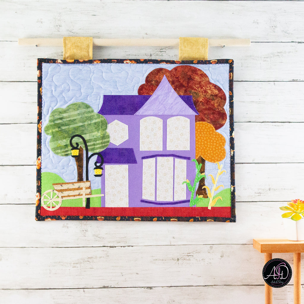 Harvest House Autumn Quilted Wall Hanging | Applique Wall Hanging