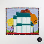 Autumn Cafe House Quilted Wall Hanging | Applique Wall Hanging