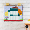 Autumn Cafe House Quilted Wall Hanging | Applique Wall Hanging