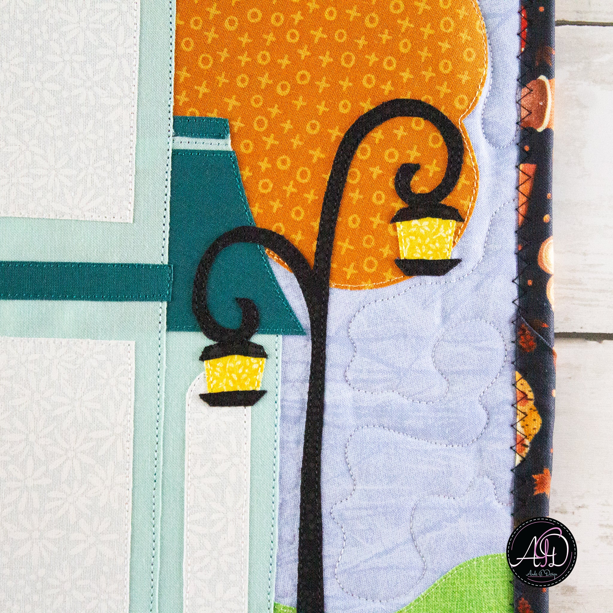 Autumn Cafe House Quilted Wall Hanging | Applique Wall Hanging