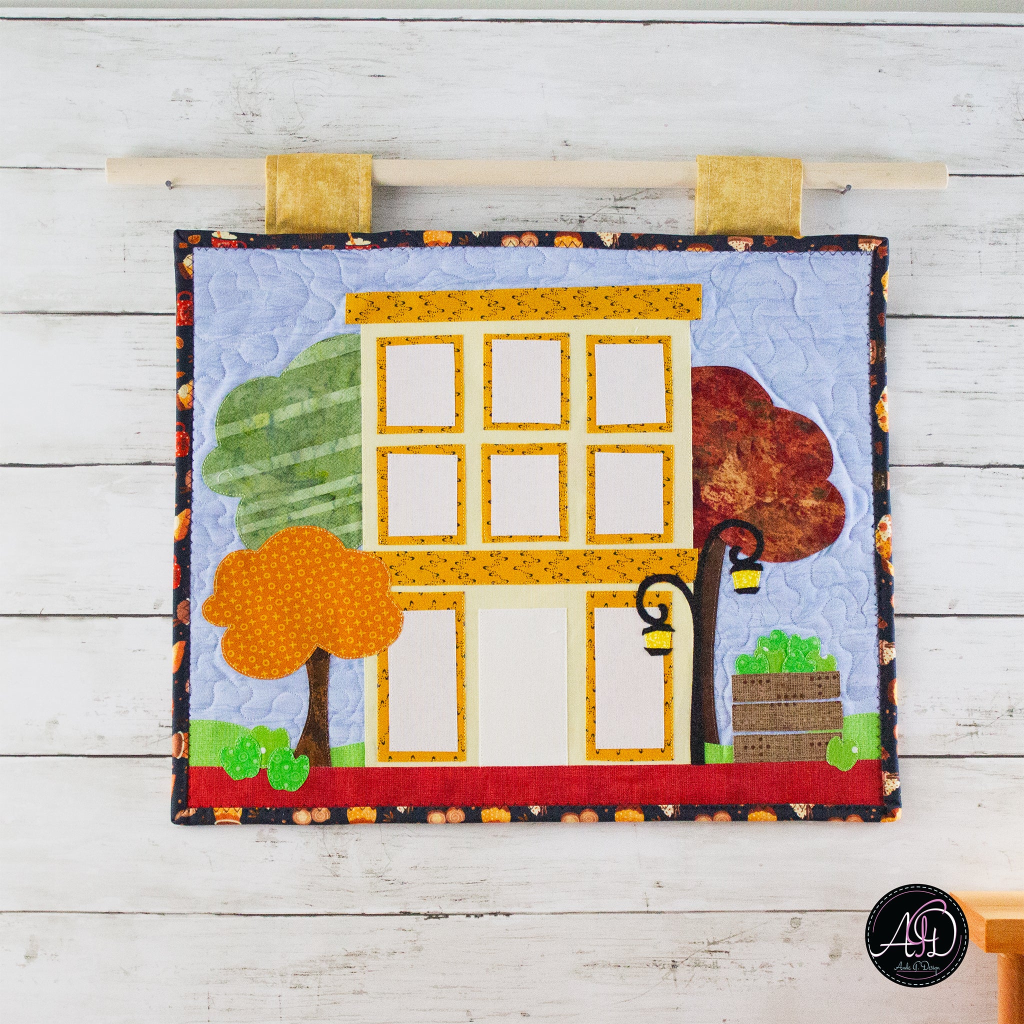 Applecorn House Autumn Quilted Wall Hanging | Applique Wall Hanging