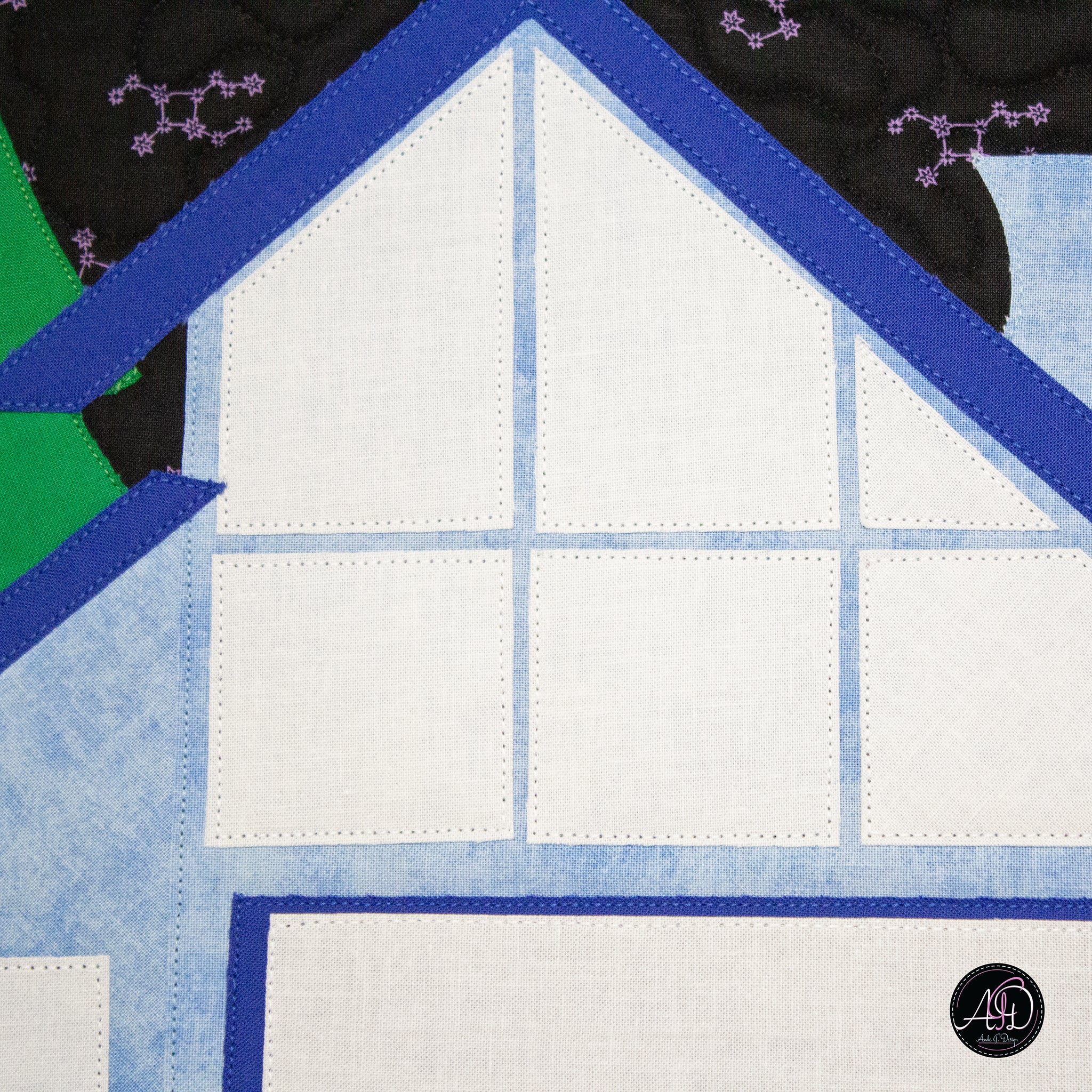 Sky Pines Cabin Quilted Wall Hanging | Applique Wall Hanging