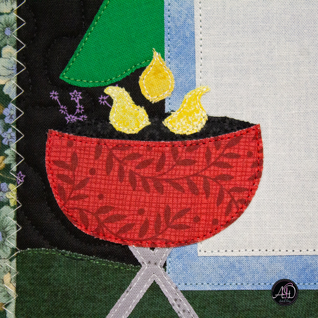 Sky Pines Cabin Quilted Wall Hanging | Applique Wall Hanging