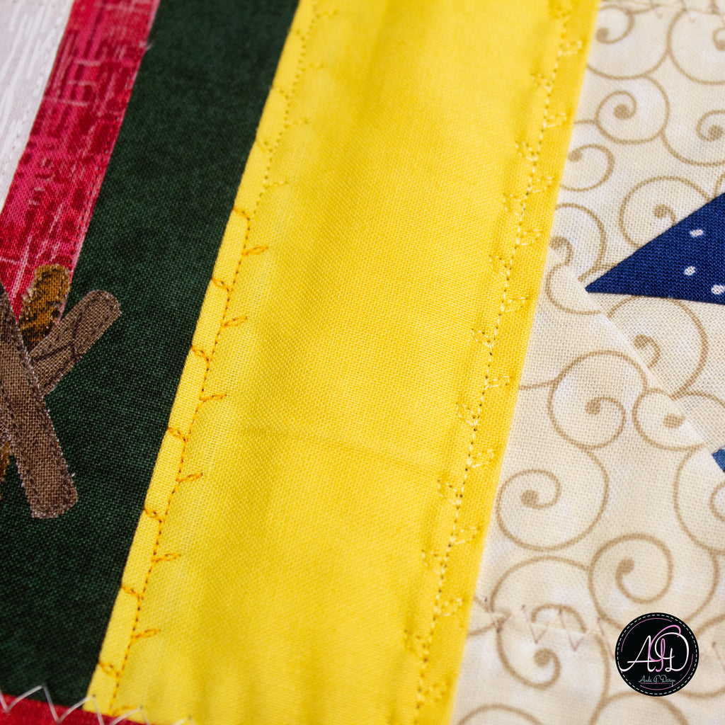 Marshmallow Corner Quilted Table Runner | Applique Table Runner
