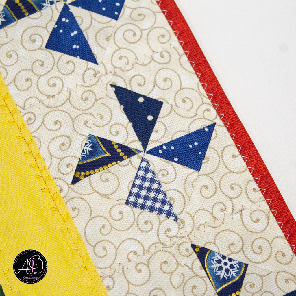 Marshmallow Corner Quilted Table Runner | Applique Table Runner