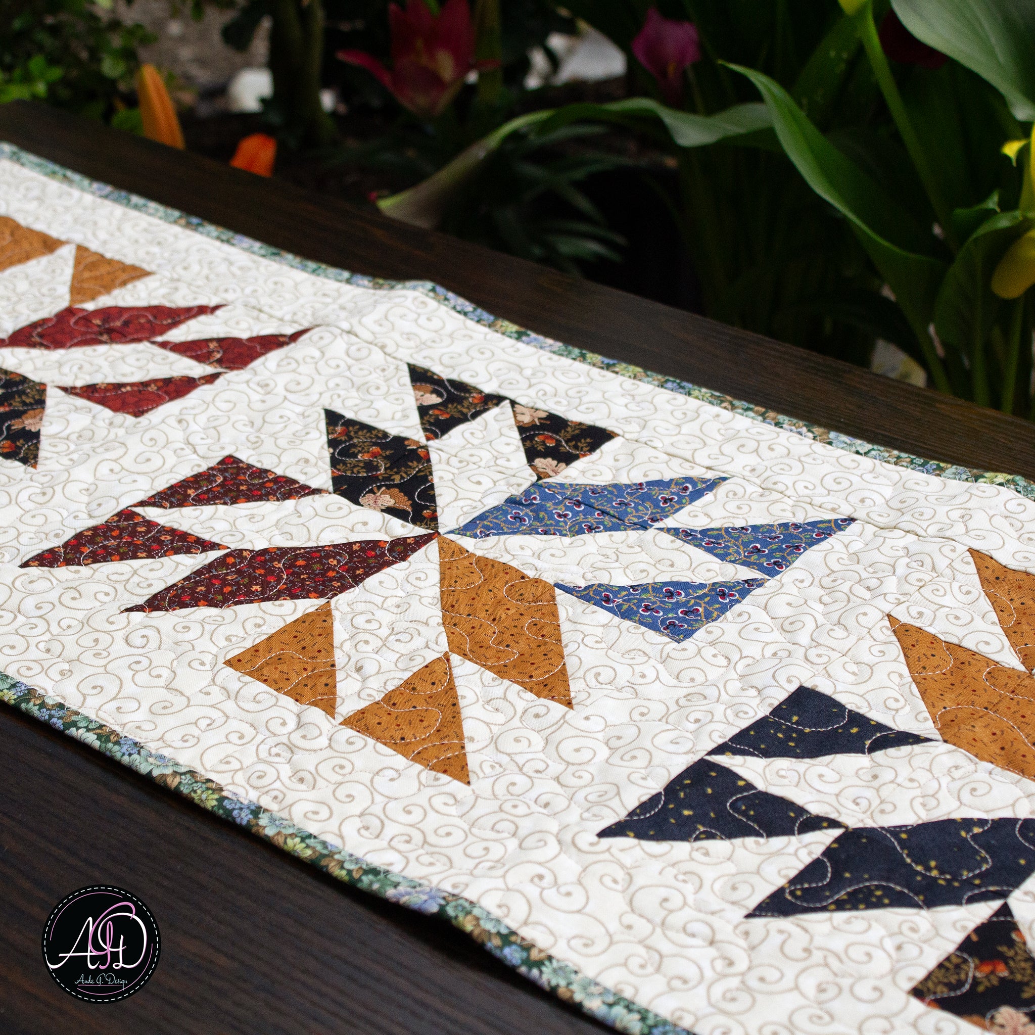 Hunter's Star Quilted Table Runner