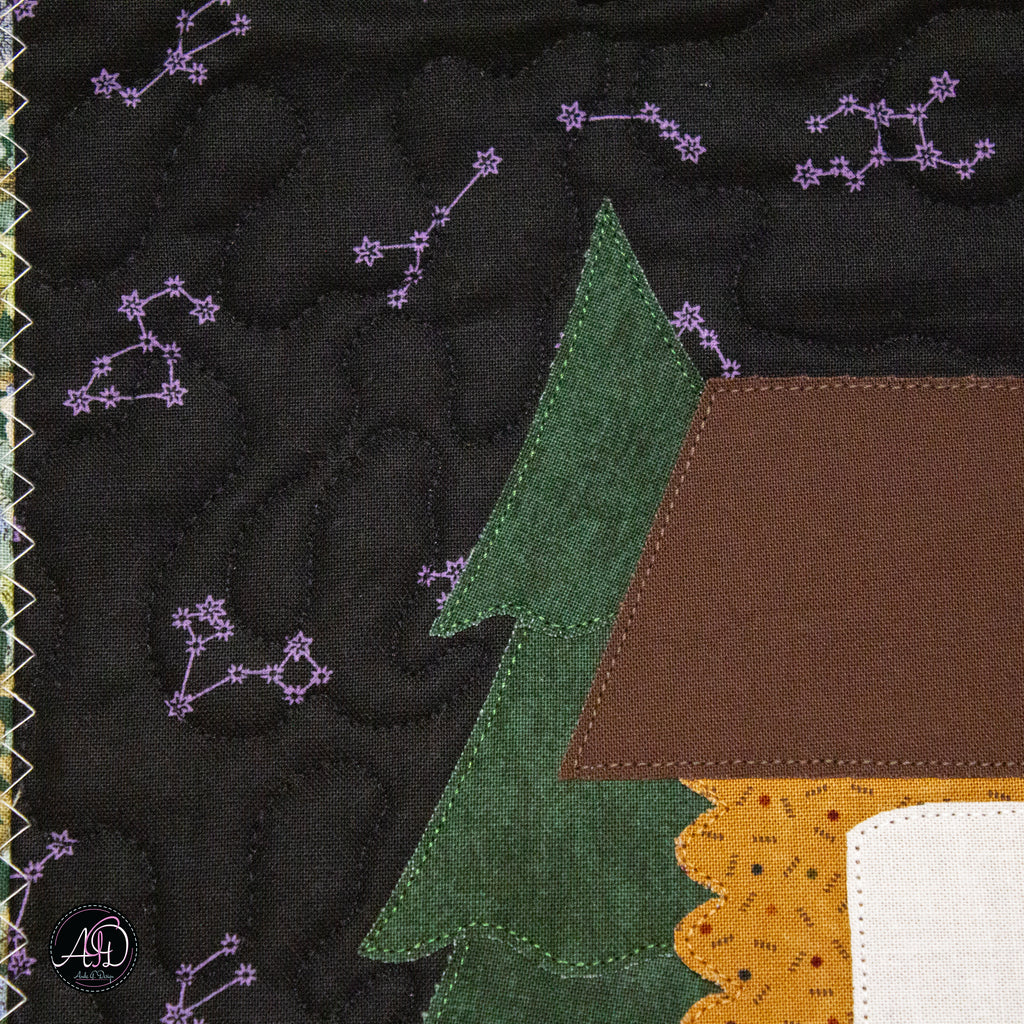 Cedar Ridge Cabin Quilted Wall Hanging | Applique Wall Hanging
