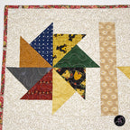 Summer Rolling Pinwheel Quilted Table Runner