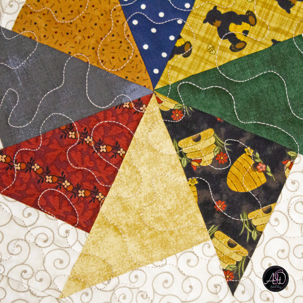 Summer Rolling Pinwheel Quilted Table Runner