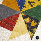 Summer Rolling Pinwheel Quilted Table Runner