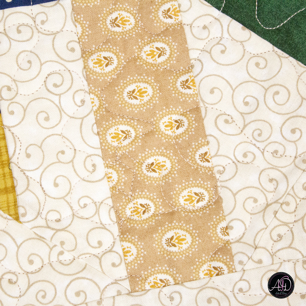 Summer Rolling Pinwheel Quilted Table Runner