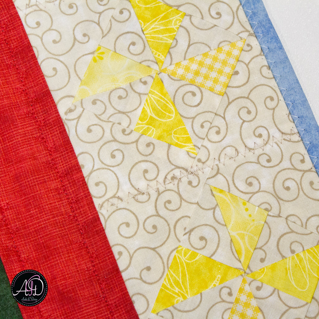 Campfire Pinwheels Quilted Table Runner | Applique Table Runner