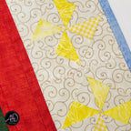 Campfire Pinwheels Quilted Table Runner | Applique Table Runner