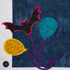 Bat Balloons Haunted Carnival Quilted Applique Table Runner | Halloween Home Decor