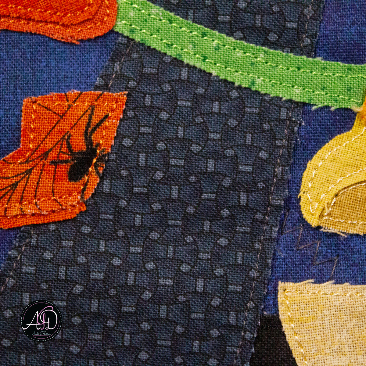 Ferris Wheel Haunted Carnival Quilted Applique Wall Hanging | Halloween Home Decor