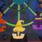 Ferris Wheel Haunted Carnival Quilted Applique Wall Hanging | Halloween Home Decor