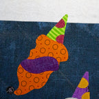 Ice Cream Haunted Carnival Quilted Applique Table Runner | Halloween Home Decor
