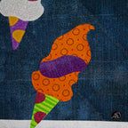 Ice Cream Haunted Carnival Quilted Applique Table Runner | Halloween Home Decor