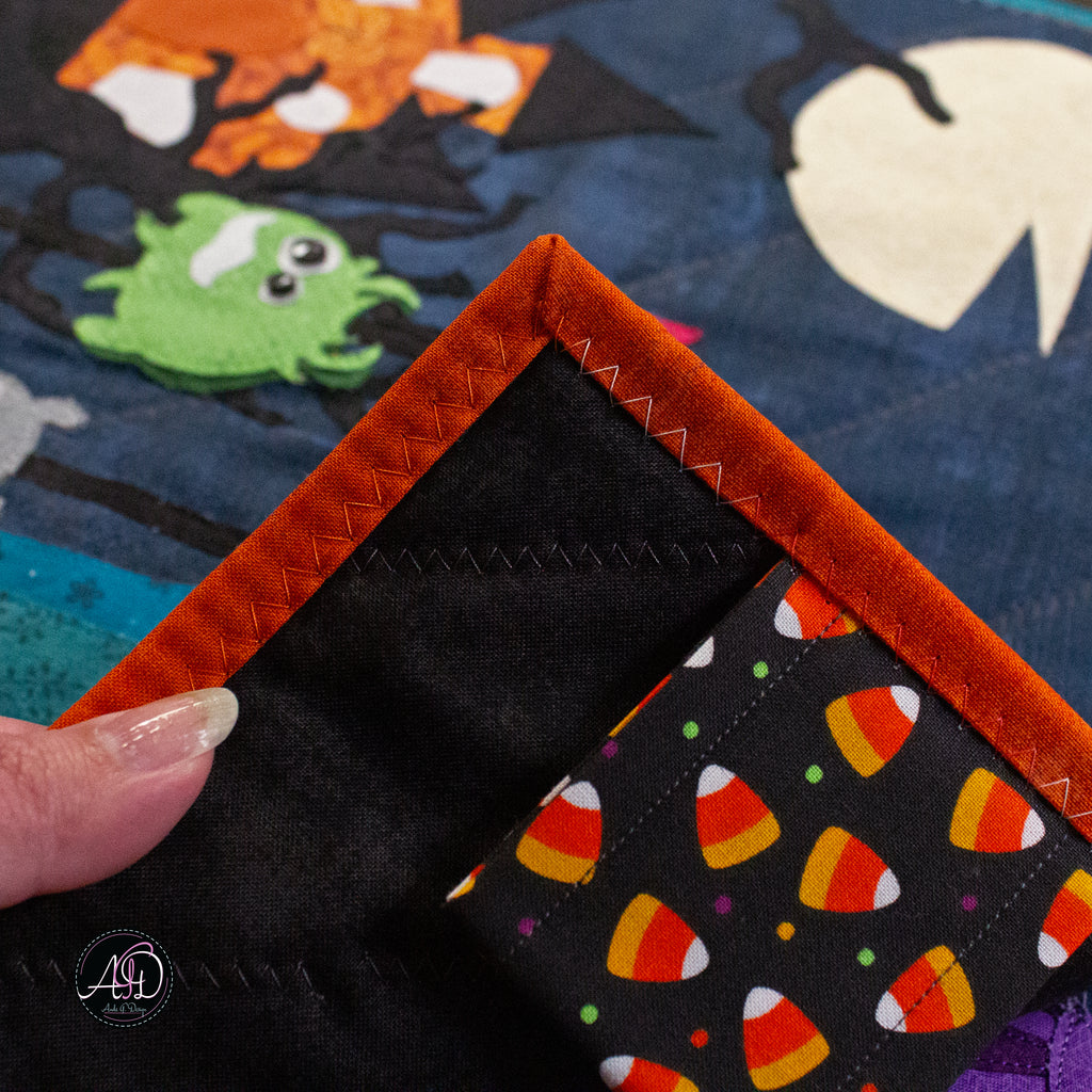 Monster Carousel Haunted Carnival Quilted Applique Wall Hanging | Halloween Home Decor