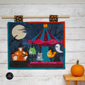 Monster Carousel Haunted Carnival Quilted Applique Wall Hanging | Halloween Home Decor