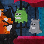 Monster Carousel Haunted Carnival Quilted Applique Wall Hanging | Halloween Home Decor
