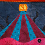 Monster Carousel Haunted Carnival Quilted Applique Wall Hanging | Halloween Home Decor