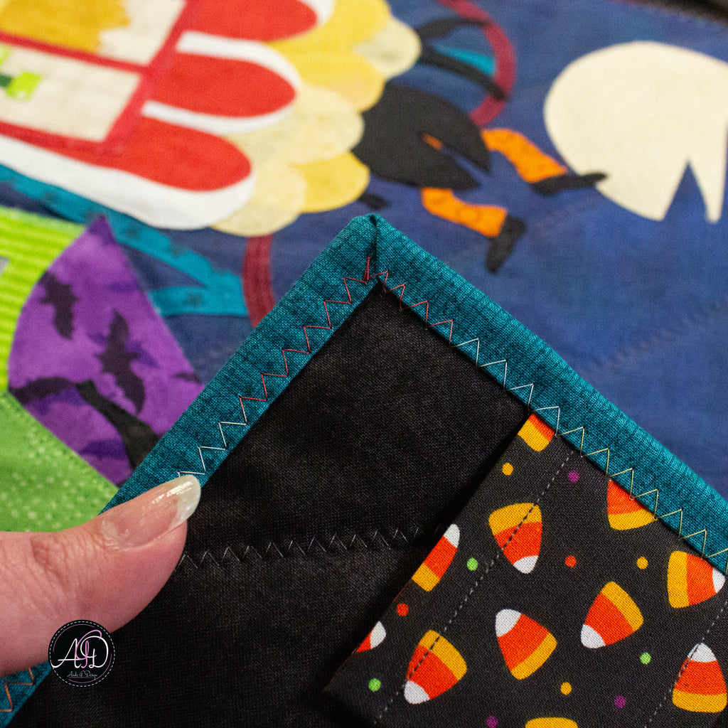Haunted Carnival Games Quilted Applique Wall Hanging | Halloween Home Decor