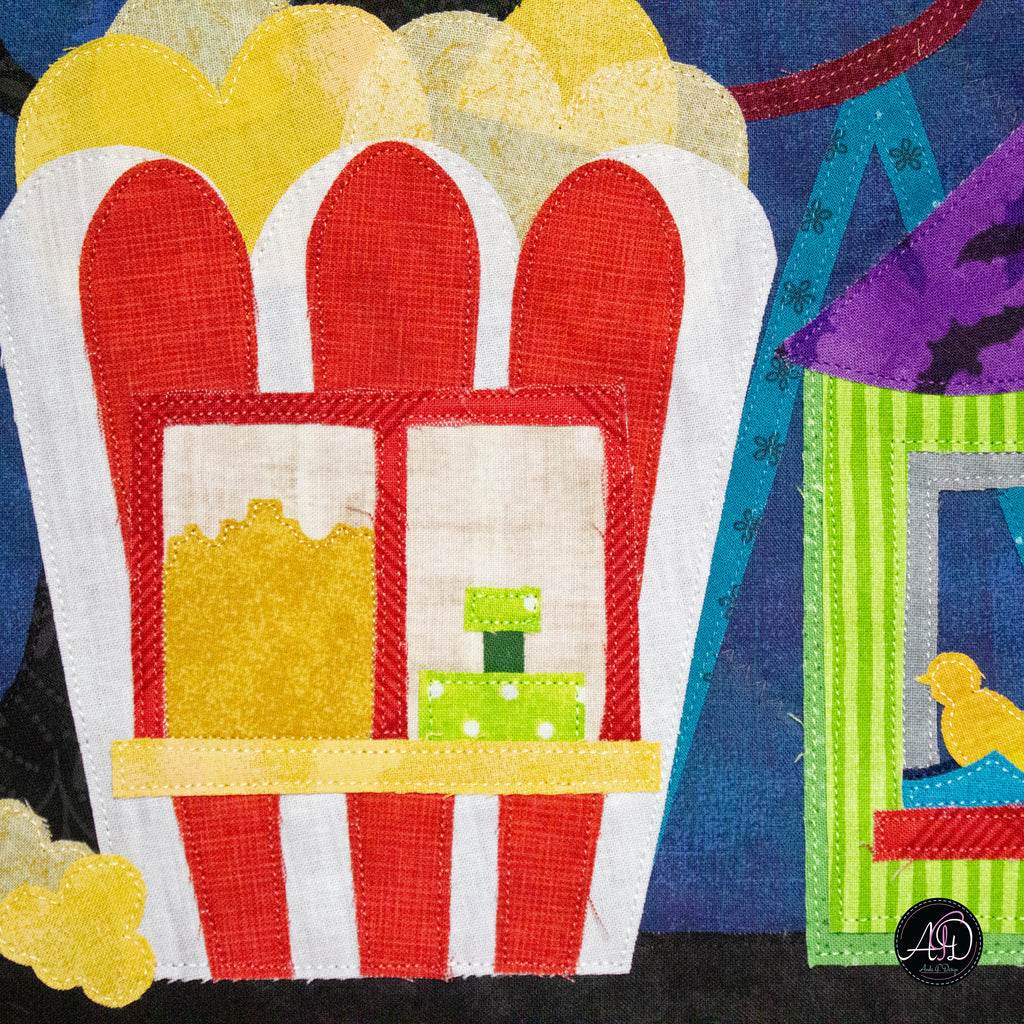 Haunted Carnival Games Quilted Applique Wall Hanging | Halloween Home Decor
