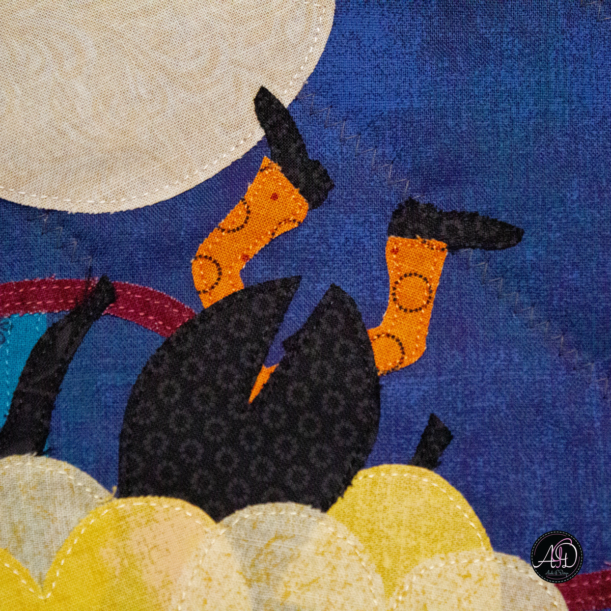 Haunted Carnival Games Quilted Applique Wall Hanging | Halloween Home Decor