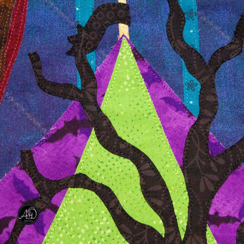 Haunted Carnival Games Quilted Applique Wall Hanging | Halloween Home Decor