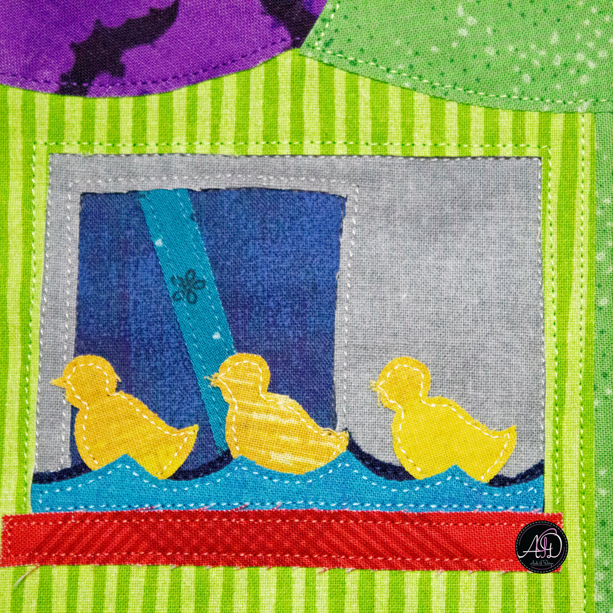 Haunted Carnival Games Quilted Applique Wall Hanging | Halloween Home Decor