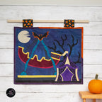 Swinging Ship Haunted Carnival Quilted Applique Wall Hanging | Halloween Home Decor