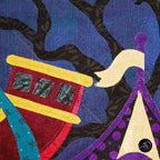 Swinging Ship Haunted Carnival Quilted Applique Wall Hanging | Halloween Home Decor