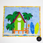 Surfboard Beach Hut Quilted Wall Hanging | Applique Wall Hanging