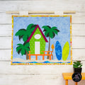 Surfboard Beach Hut Quilted Wall Hanging | Applique Wall Hanging