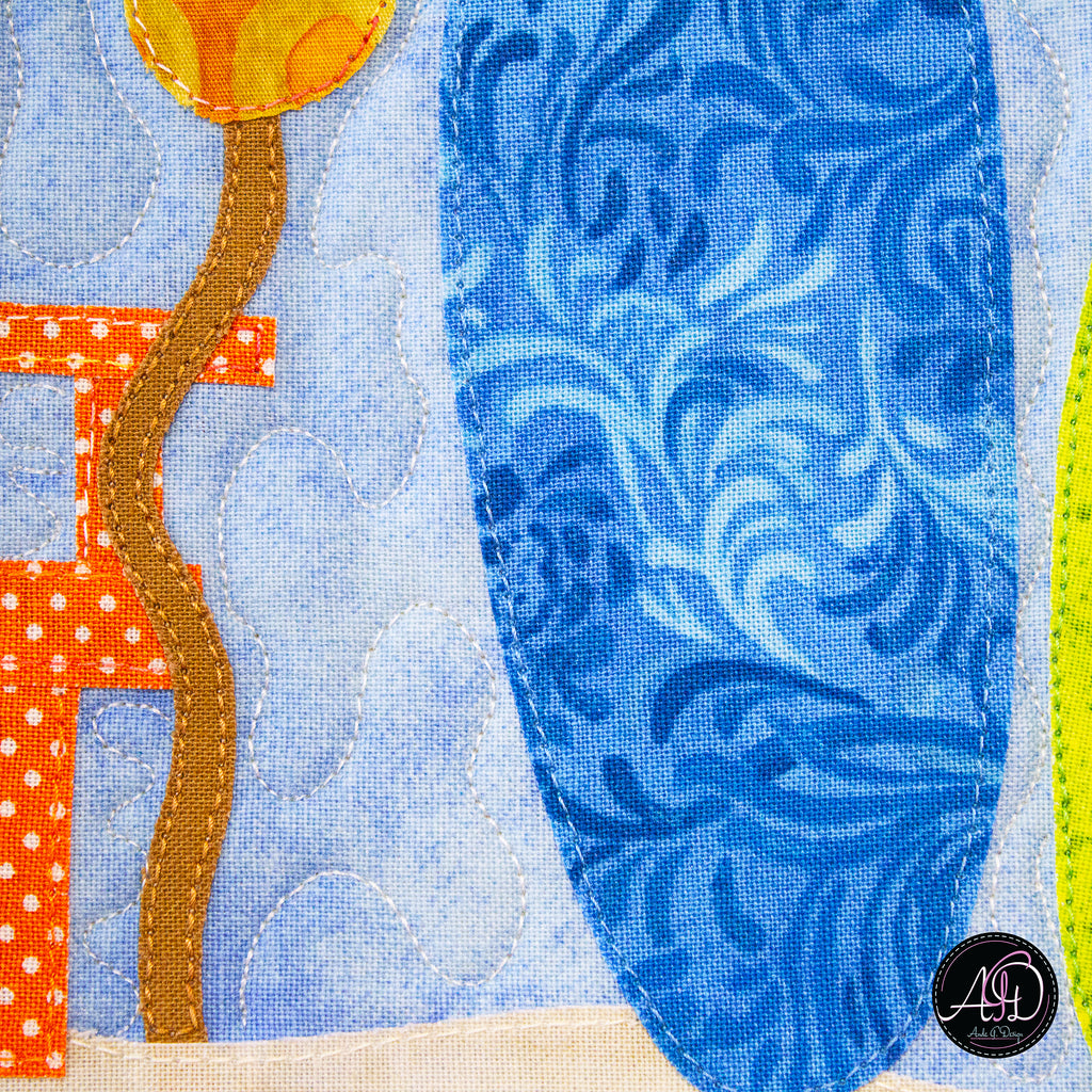 Surfboard Beach Hut Quilted Wall Hanging | Applique Wall Hanging