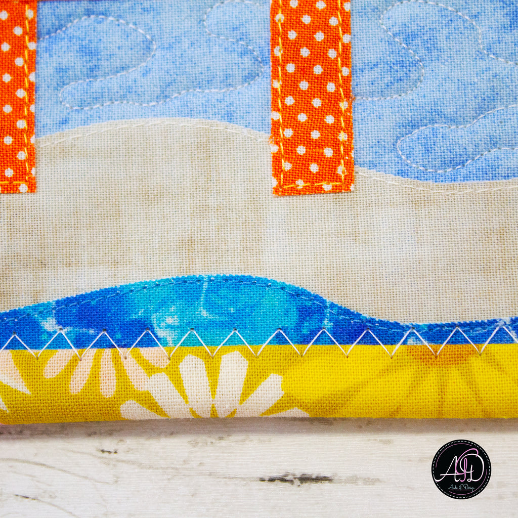 Surfboard Beach Hut Quilted Wall Hanging | Applique Wall Hanging