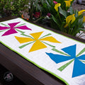 Beach Pinwheels Quilted Table Runner | Applique Table Runner