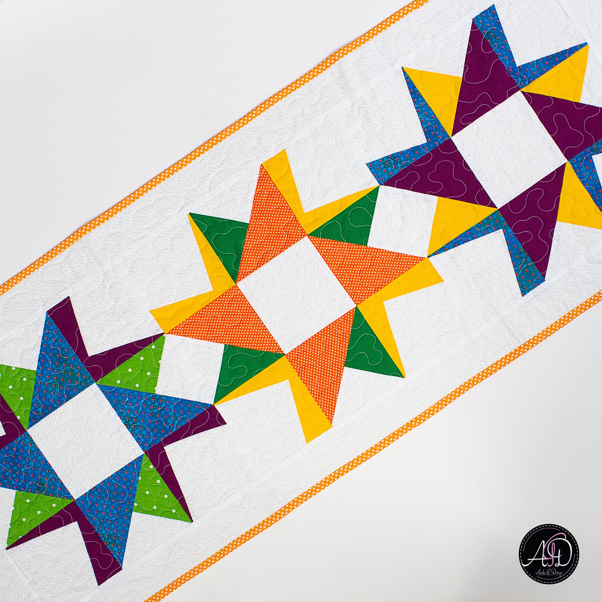 Beach Whirls Quilted Table Runner