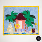 Sandcastle Beach Hut Quilted Wall Hanging | Applique Wall Hanging
