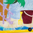 Sandcastle Beach Hut Quilted Wall Hanging | Applique Wall Hanging