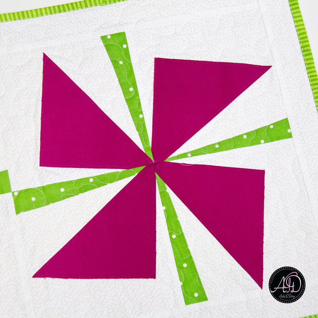 Beach Pinwheels Quilted Table Runner | Applique Table Runner